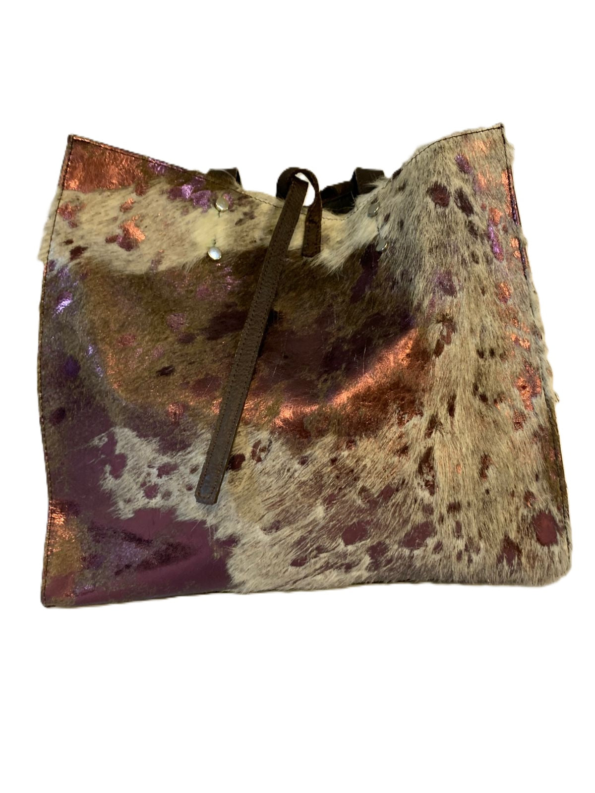 Cartera de piel con acabado pelaje natural
