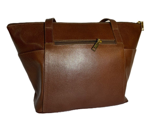 Bolso café caoba cuero natural
