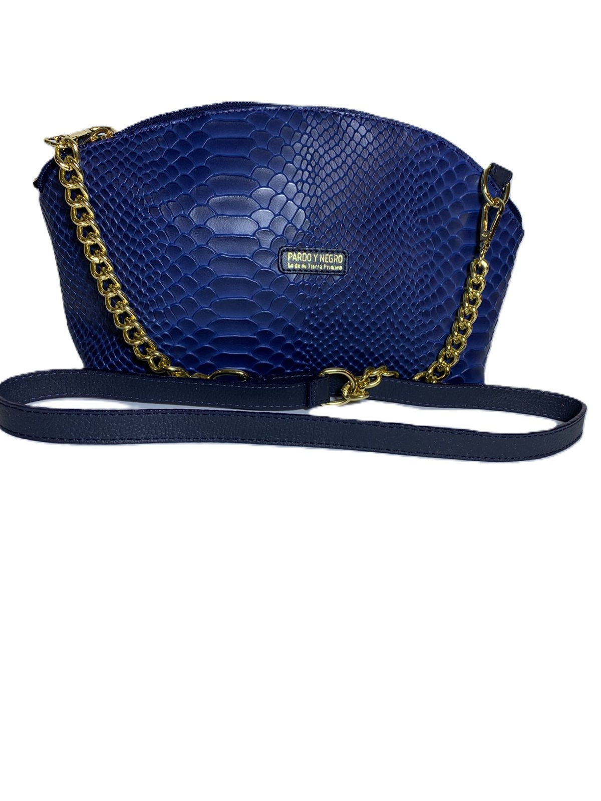 Bolso en cuero de serpiente con cadena