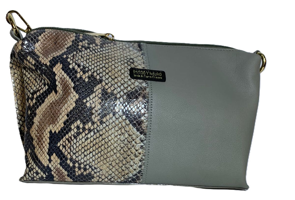 Bolso en cuero motivo serpiente