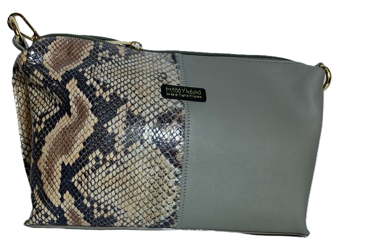 Bolso en cuero motivo serpiente