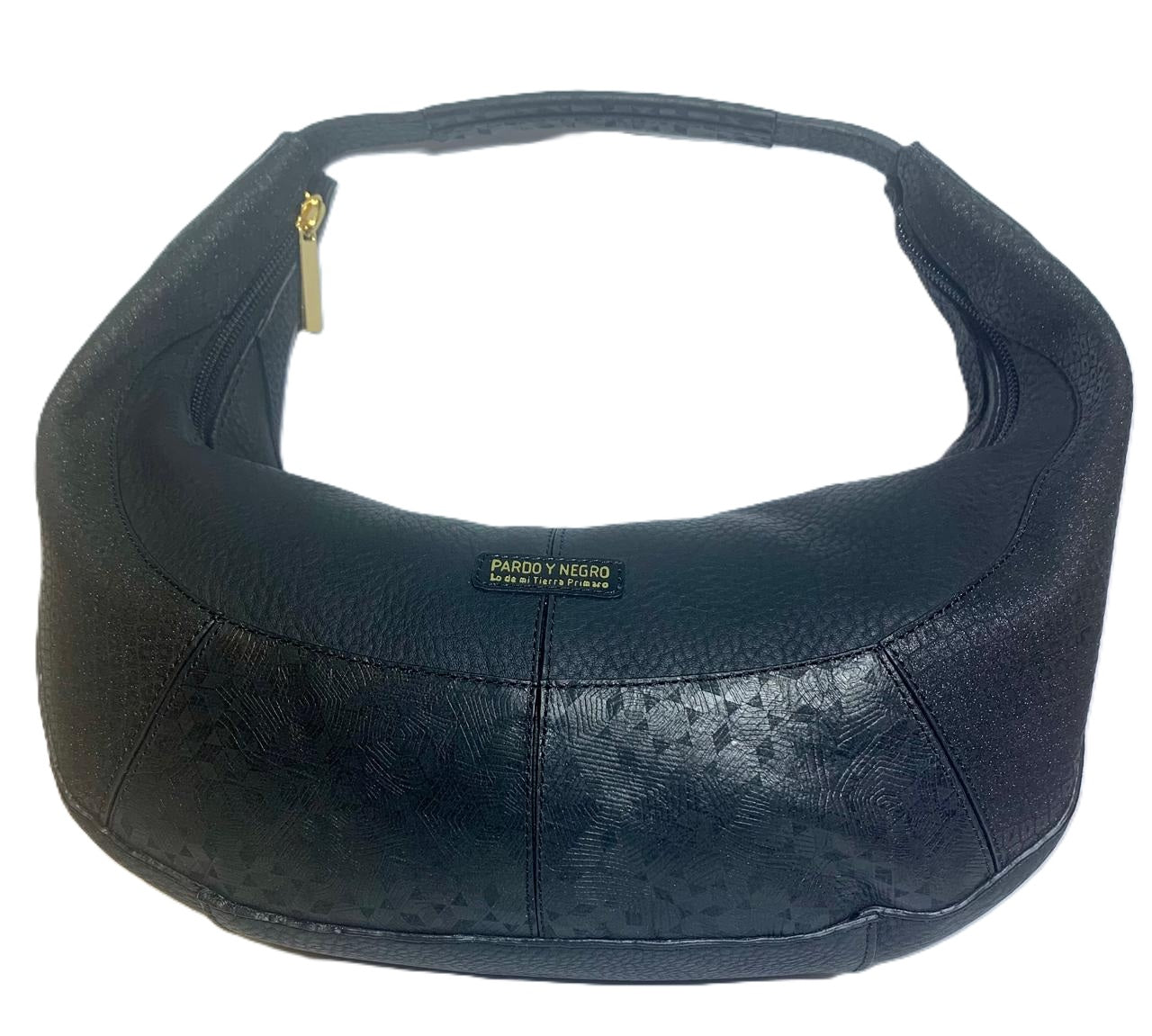 Bolso negro en cuero natural