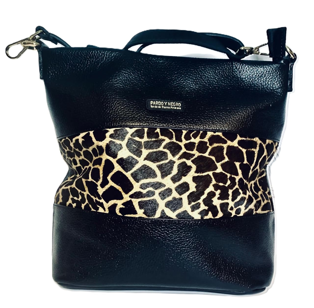Bolso cuero natural con "Animal print".